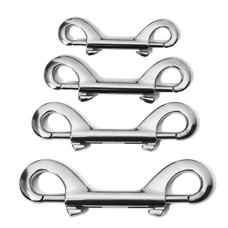 White Nickel-Plated Zinc Alloy Double-Headed Dog Leash Hook