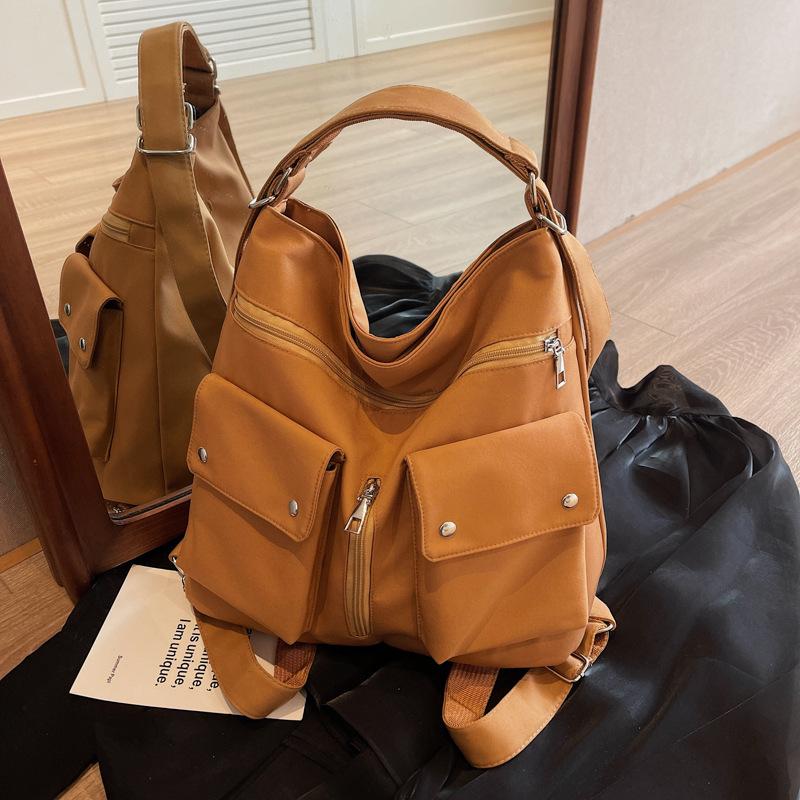 Women's Bag New Street Trend Solid Color Nylon Shoulder Bag Crossbody Multi-pocket Multi-purpose Women's Bag Large Capacity Bag