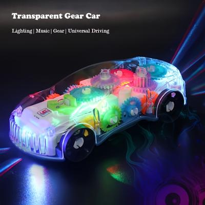 Electric Universal Transparent Gear Concept Car With Music And Light, Racing Simulation Model, Small Car