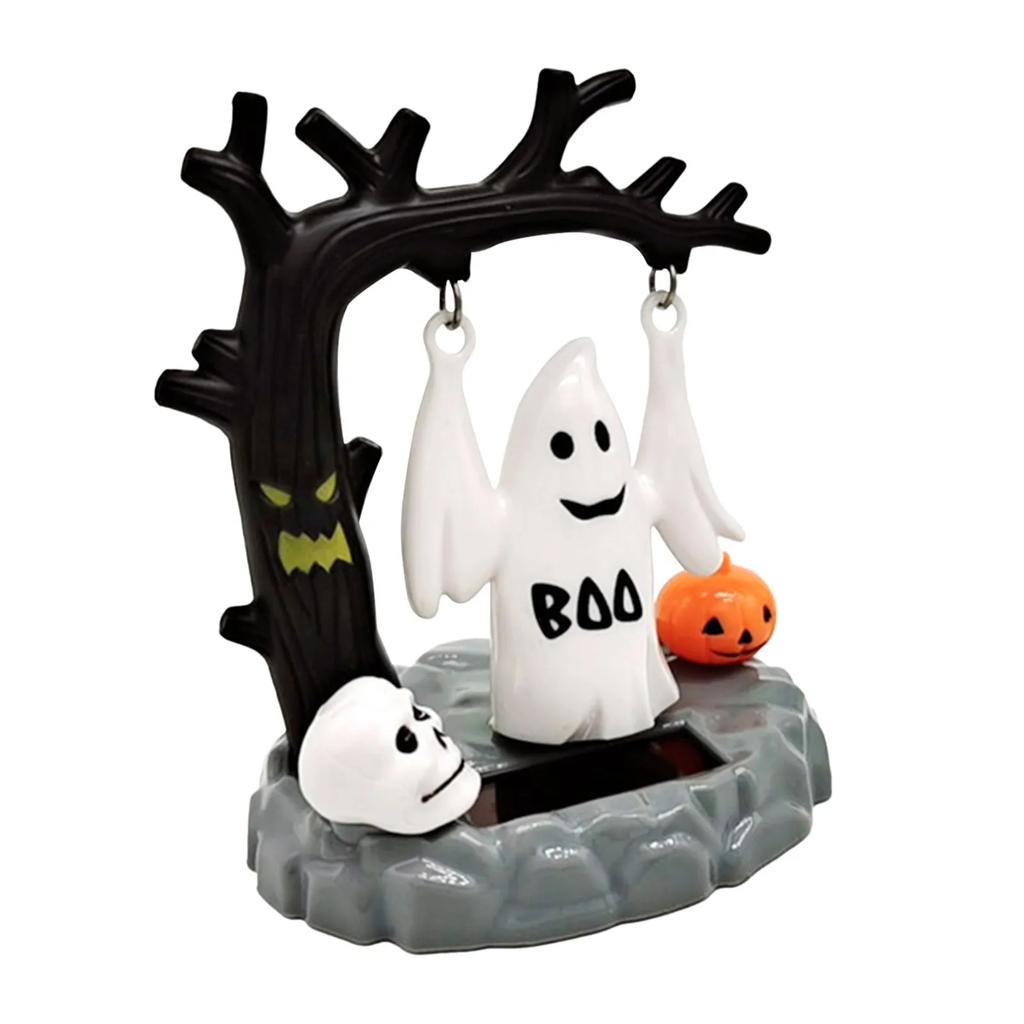Hot Selling Halloween Solar Creative Swinging Head Doll Car Ornaments Cartoon Ornaments Gifts for Children
