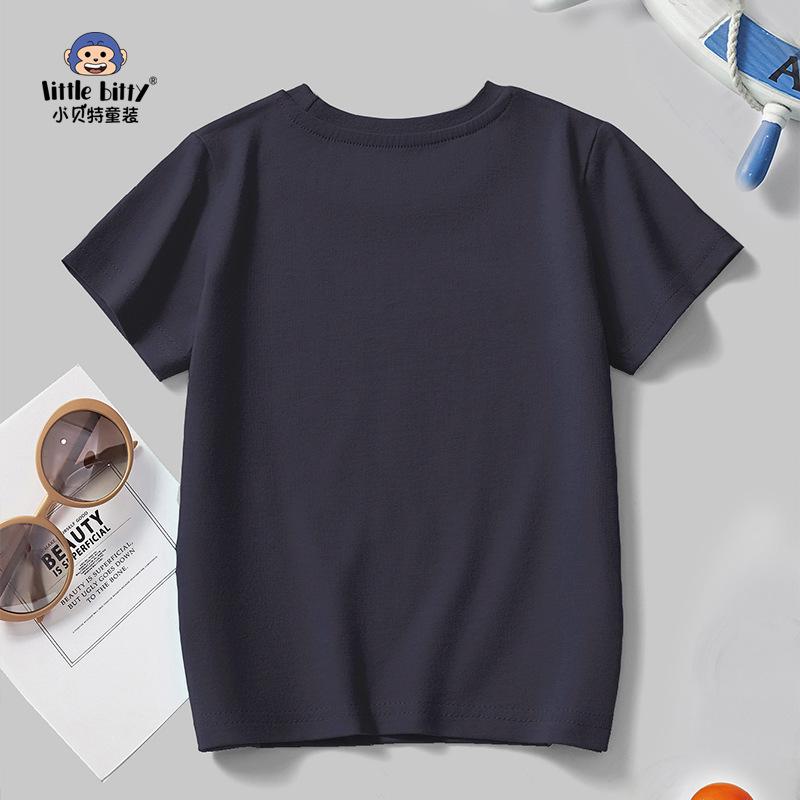 Children'S Clothing Boys Short-Sleeved Middle And Small Children Casual Black T-Shirt Summer Section Men'S Baby Boys T-Shirt