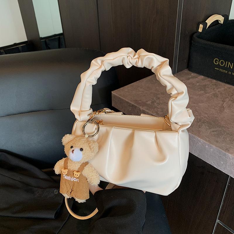 Popular bags women's new trendy fashion pleated handbags, high-quality textured shoulder messenger bags