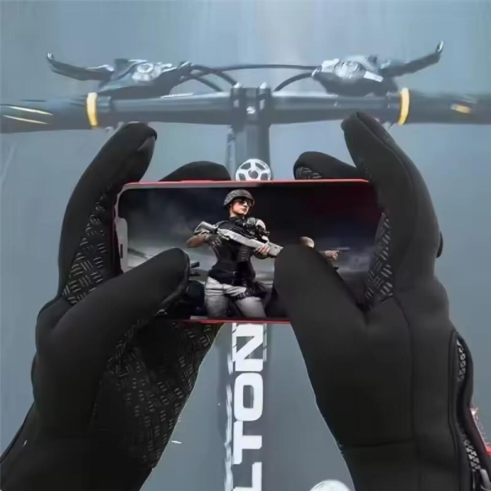 Ski Gloves Grab Velvet Touch Screen Gloves Autumn and Winter Warm Plus  Cold Proof Waterproof Outdoor Riding Model