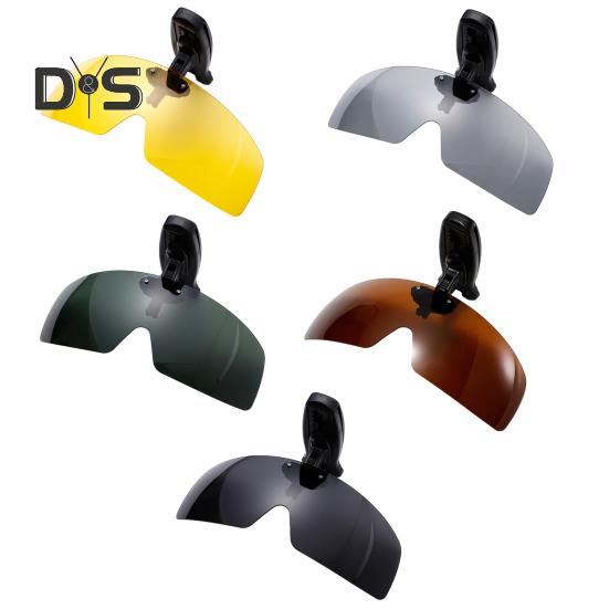 Polarized Clip Sunglasses for Men Women Frameless Flip Up One Piece Shield Lens UV Protection Glasses for Fishing Cycling Driving Running Climbing