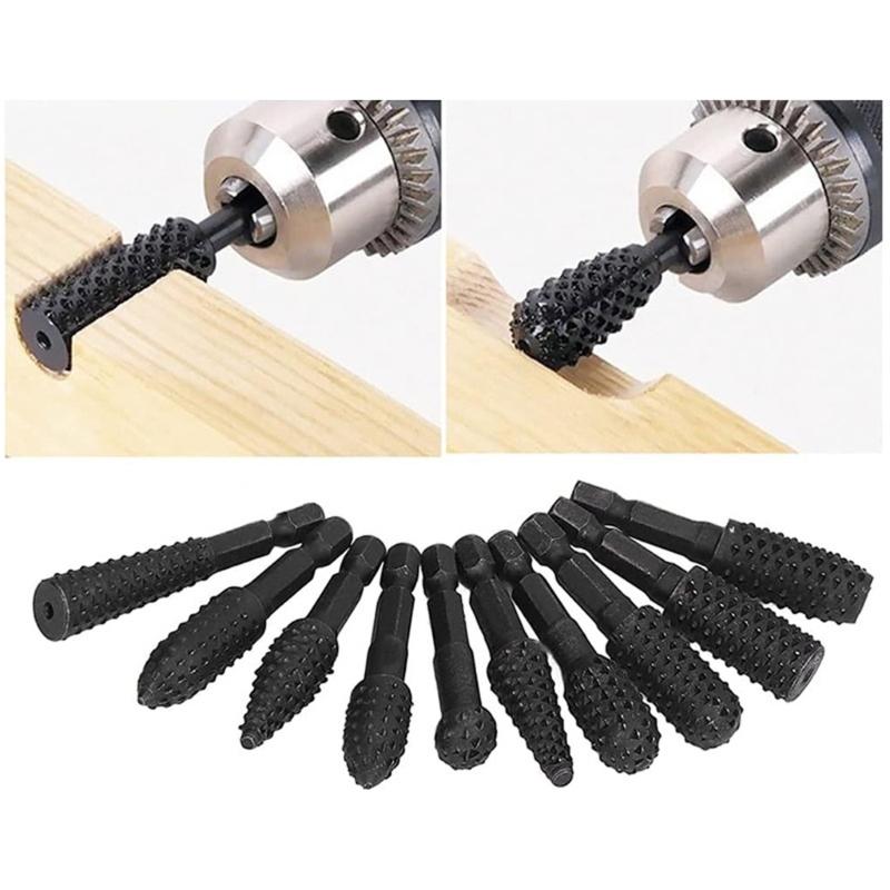Efficient Hexagonal Shank Rotary Burr Rasp Set for Professional Wood Carving Sculpting & Detailed Finishing In Woodwork