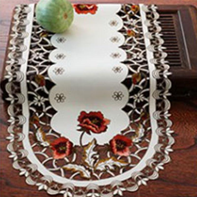 Bordduk Festbord Vintage 40*85cm DekorasjonSpisebrodert Blomstermønster