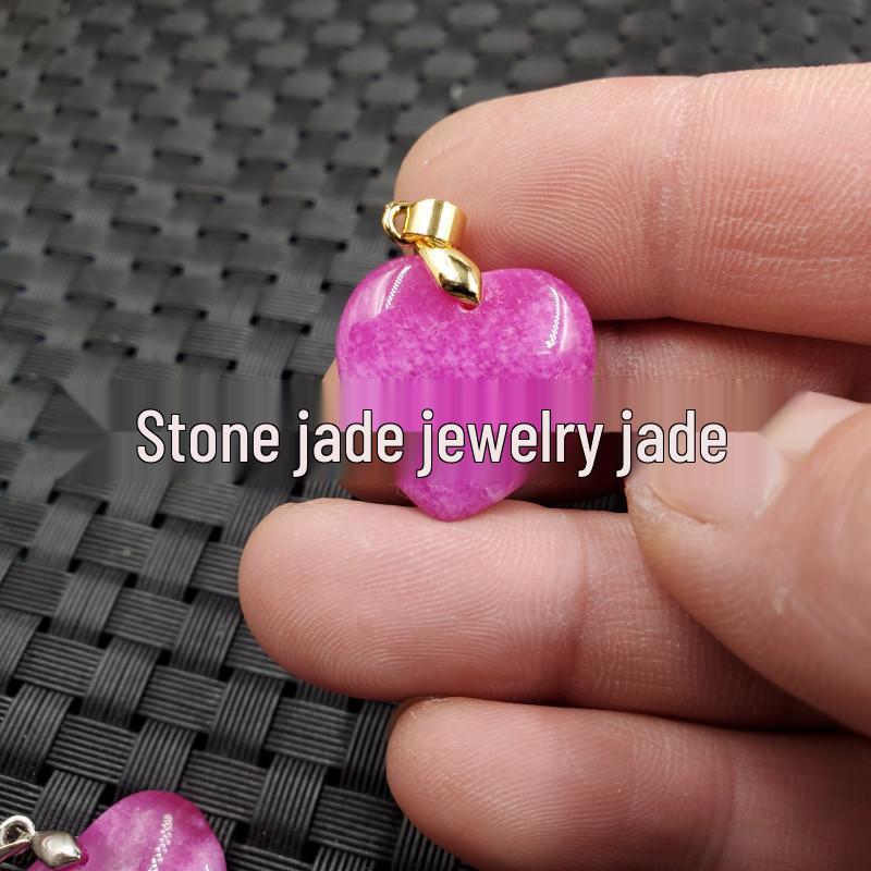 Jade & Pink Quartz Heart-Shaped Pendant Necklace