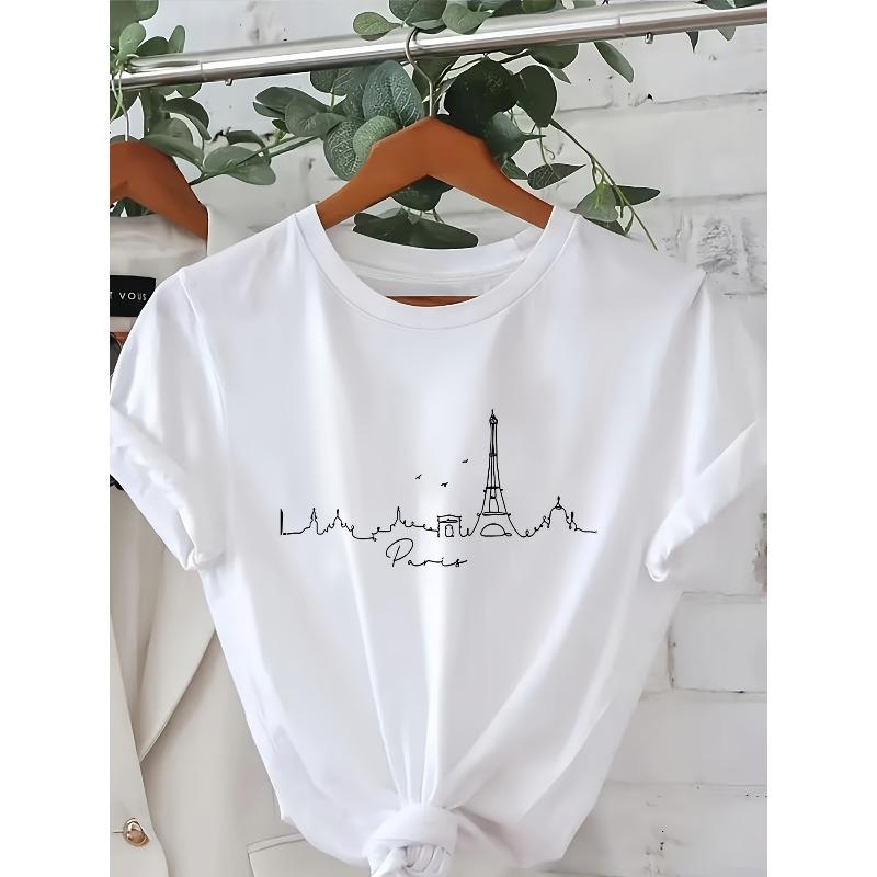 

European Size Fashionable Women S T-Shirt with Short Sleeves And a Round Neck 4XL