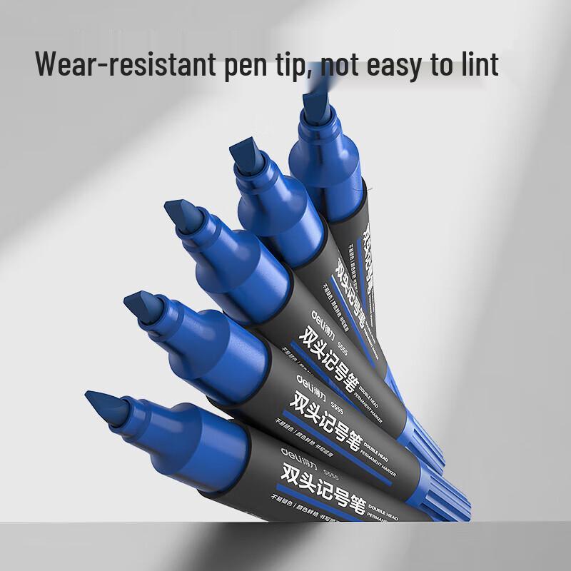 Deli S555 Double-Ended Marker Pen, 1.5/5.7mm, 10-Pack