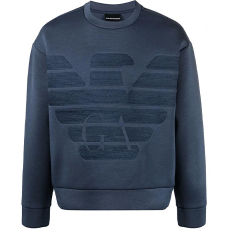 Emporio Armani Logo Embroidered Sweatshirt Men sweatshirt Blue 3K1MD5-1JUWZ-0986 M