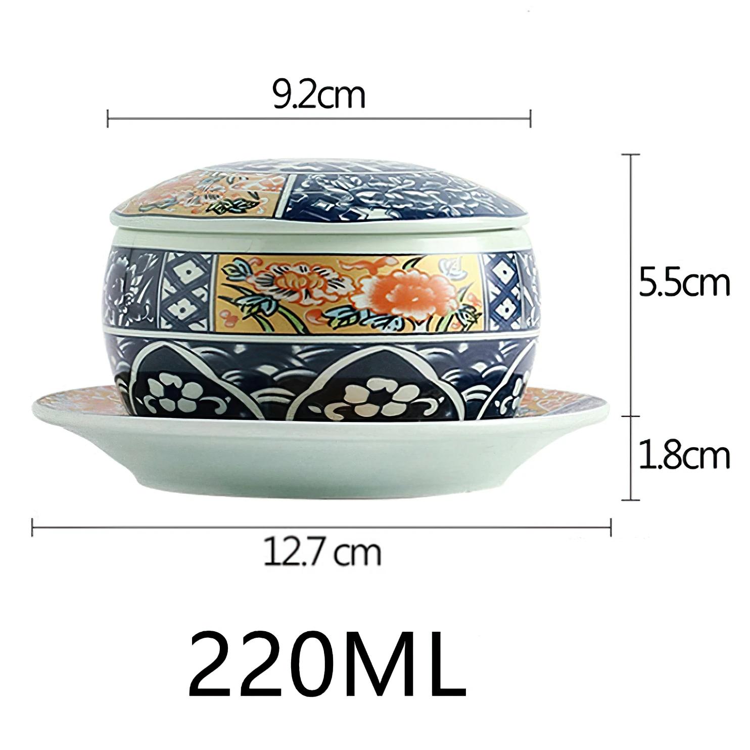 

Ceramic Cover Bowl Japanese Porcelain Stew Pot Tea Cup Soup Bowl with Lid Kitchen Tableware Steamed Egg Stewed Bird s Nest
