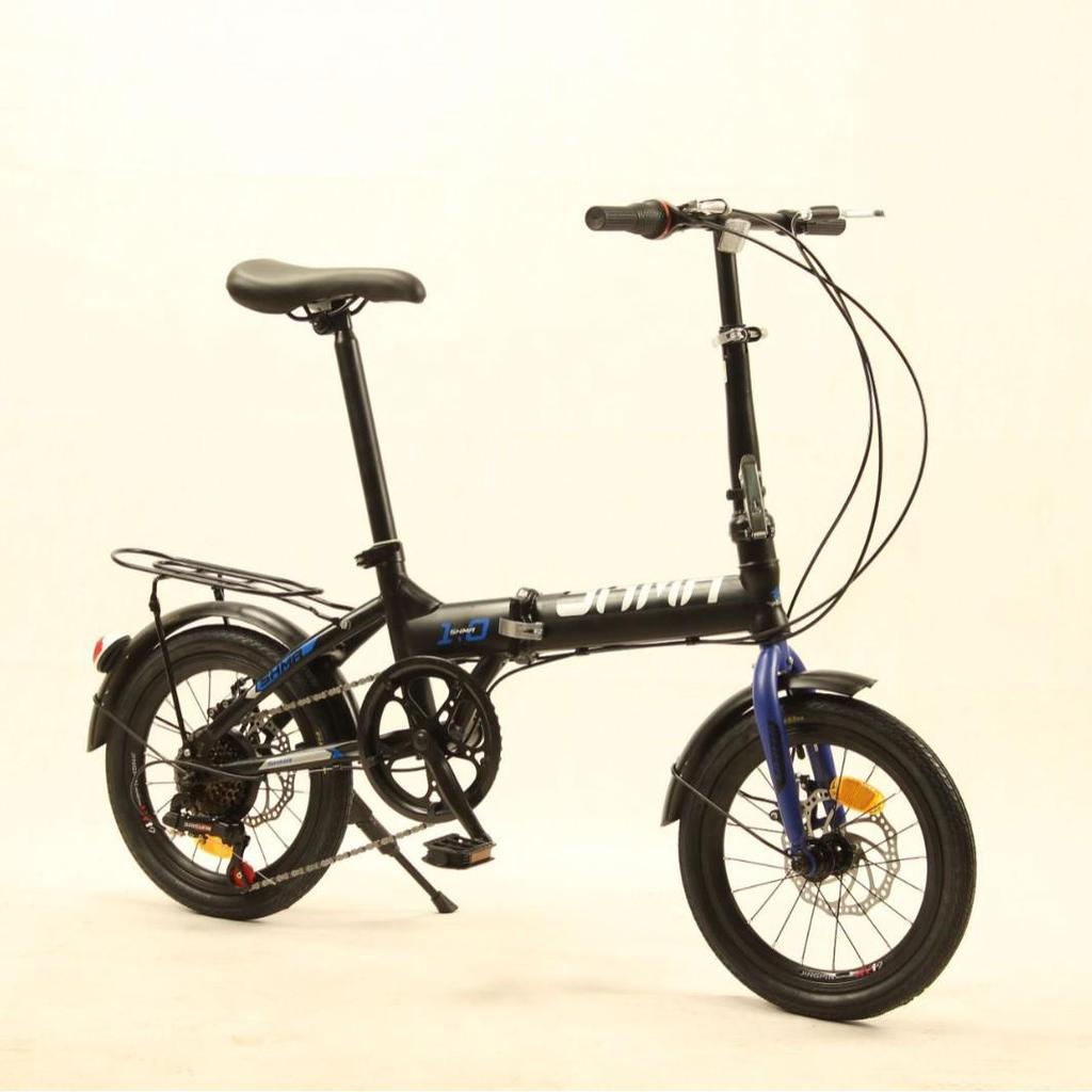 Sanhe Ma 16" Folding Lightweight Bicycle with Disc Brakes - Adjustable Speed for Adults and Students