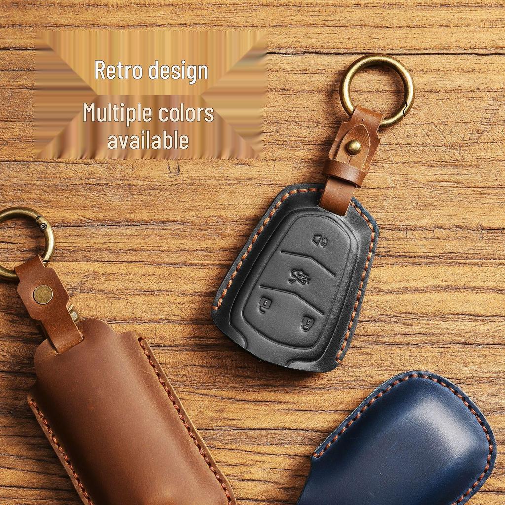 Cadillac CT5/XT4/XT5/CT6 Genuine Leather Key Case - Protective Cowhide Shell