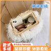 Hot Sale Retro Large Capacity Plush Women's Bag Pearl Chain Small Square Bag Shoulder Crossbody Bag