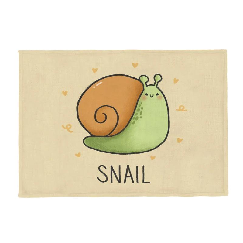 Cute Animal Placemat Rabbit Raccoon Seahorse Shark Children Napkin Dining Table Coaster Sheep Sloth Snail Squid Polyester Hemp