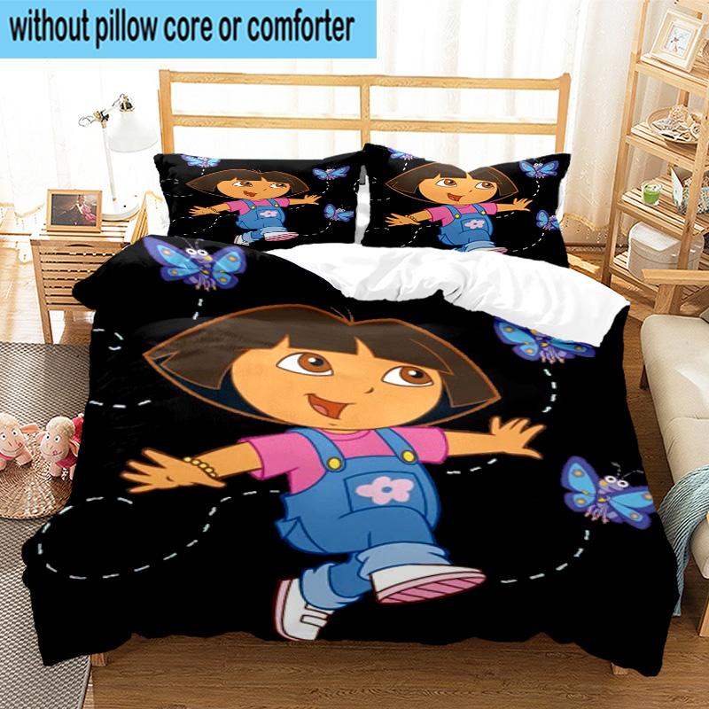 3PCS The Explorer Do-ra Adventure 3pcs Bedding,Including 3PCS Duvet Cover And 2pcs Pillowcases Perfect for Christmas,Ideal for Bedroom, Dormitory