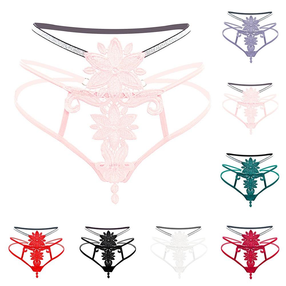 Thong Underwear Women Briefs Flower Embroidery G-String