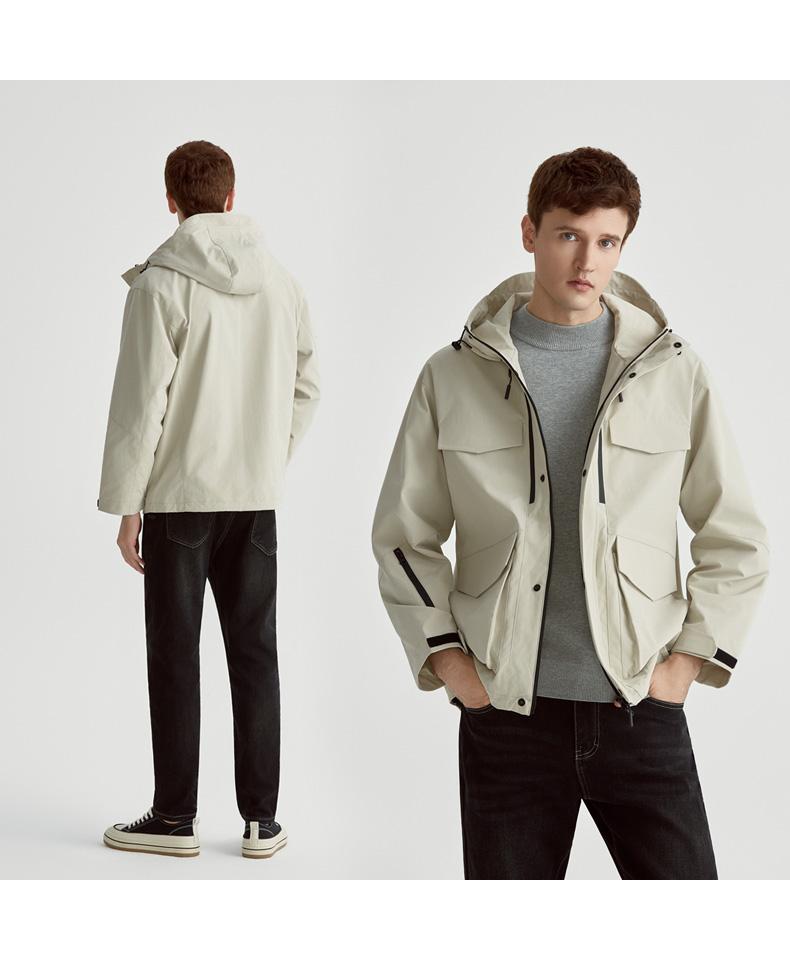 Outdoor Three Defenses: New workwear hooded jacket for men in the spring of the 26th year