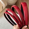 Wine Red Headband Skin Brightening Effect Faux Leather Hair Band Women's Elastic Hair Accessory Minimalist Chic Wide Thin Hair Hoop Gift