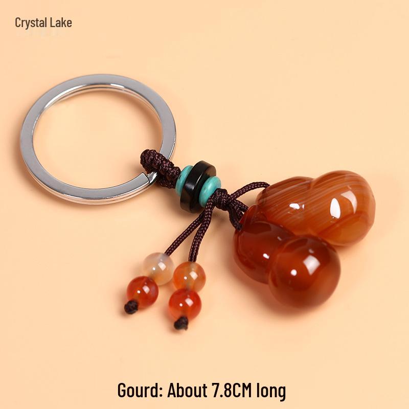 Chalcedony Pixiu Wealth Keychain & Agate Peace Buckle Pendant