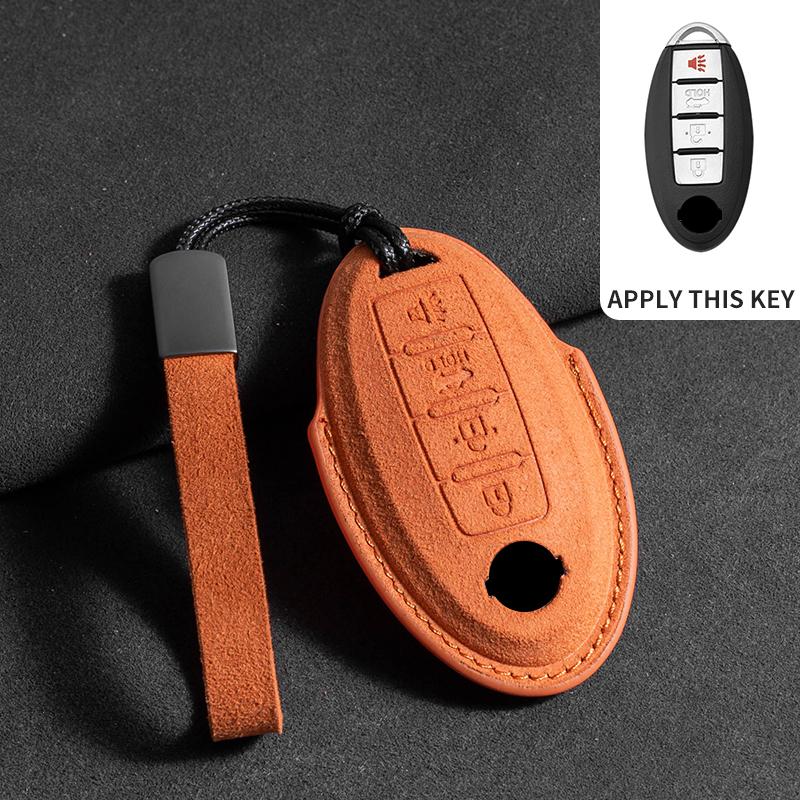 Suede Car Key Case For Nissan Rogue XTrail T32 T31 Qashqai J11 J10 Kicks Tiida Pathfinder Murano Juke Sentra Maxima Rogue Armada