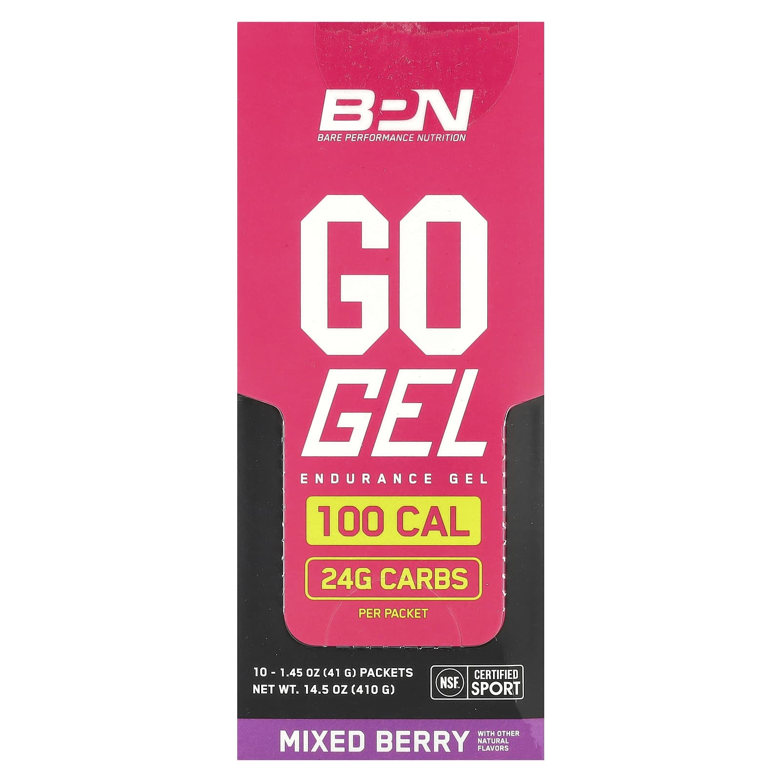 

Go Gel, Endurance Gel, Mixed Berry, 10 Packs, 41G (1.45Oz) Each