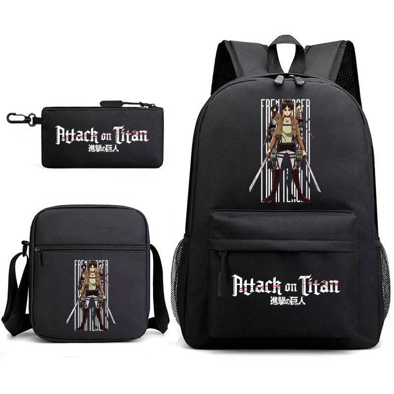 Attack on Titan Teen Anime Rucksack Attack on Titan Schultasche Dreiteiliges Set
