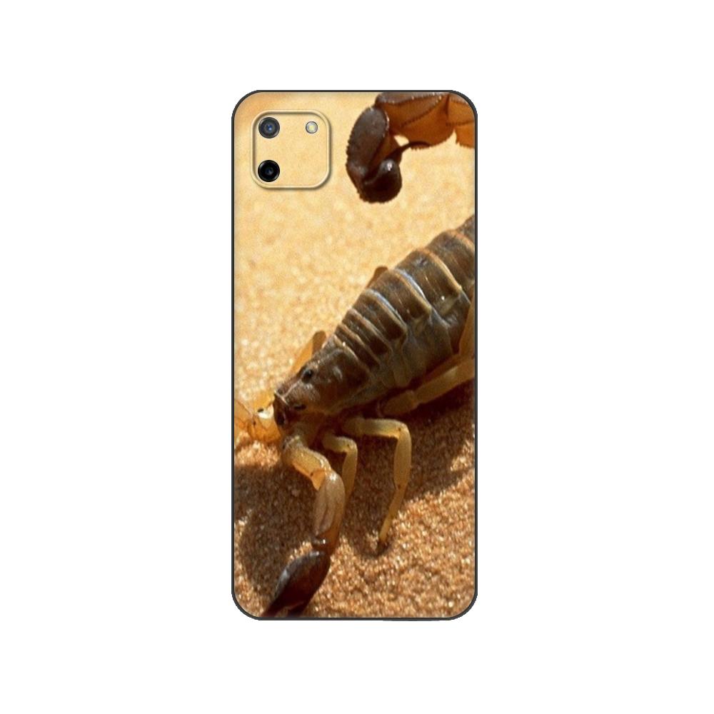 Czarne etui TPU dla OPPO Realme C11 Etui dla Realme C 11 RealmeC11 Tył RMX2185 Etui Pokrowiec Bumper Zwierzę Krab Skorpion