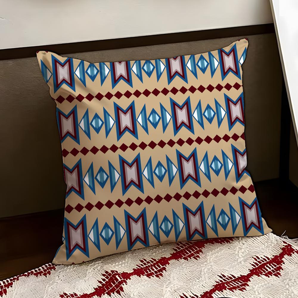 Native Fabric Pattern Cushion Cover Reversible Soft Durable Pillow Cover Home  Car MultiScene Use for Daily Comfort