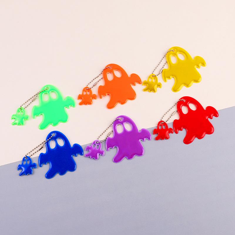 Ghost Double-Sided Reflective PVC Keychain for Night Safety and Cycling