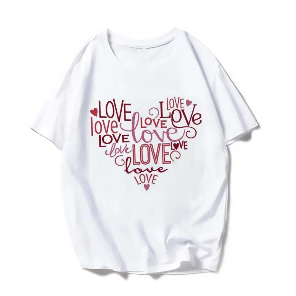 Grafické tričko Dámské oblečení 90. léta Sladké srdce lásky Valentýn Dámský potisk T Oblečení Léto Dámská móda Trička s krátkým rukávem