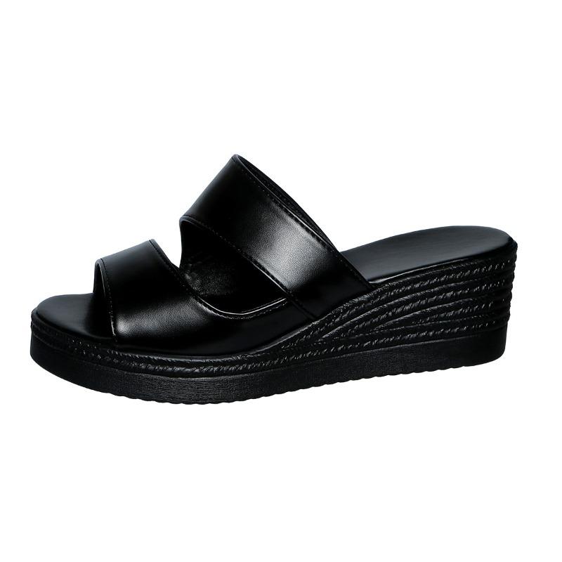 Fish-mouth Style Platform Shoes, Slip-on Shoes, Slippers, Women's New Arrivals, Large Size, Thick Sole, High Heels Devotion