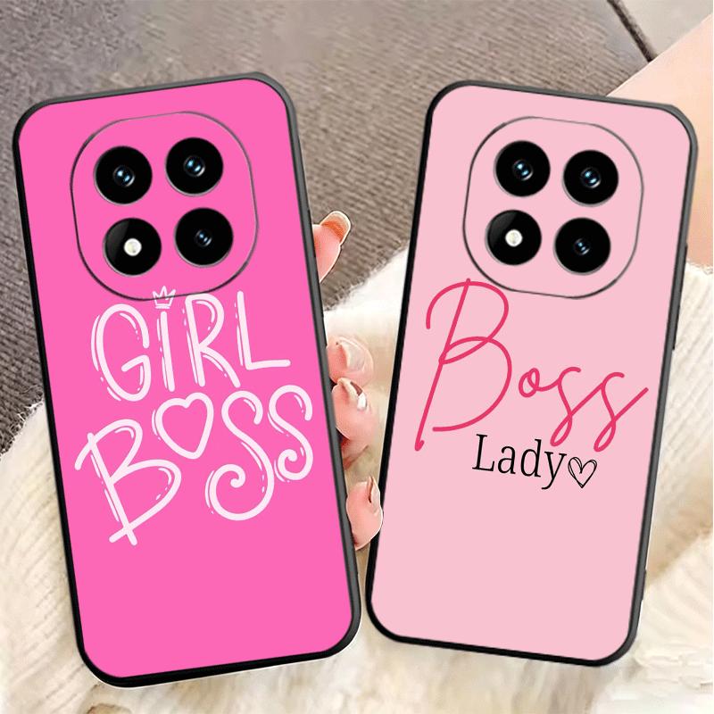 Girl Boss Lady Pink Soft Phone Case for Xiaomi Redmi Note 12 13 14 15 Pro Plus 11 12S 11S 11T 10 4G Black Cover Back Shell