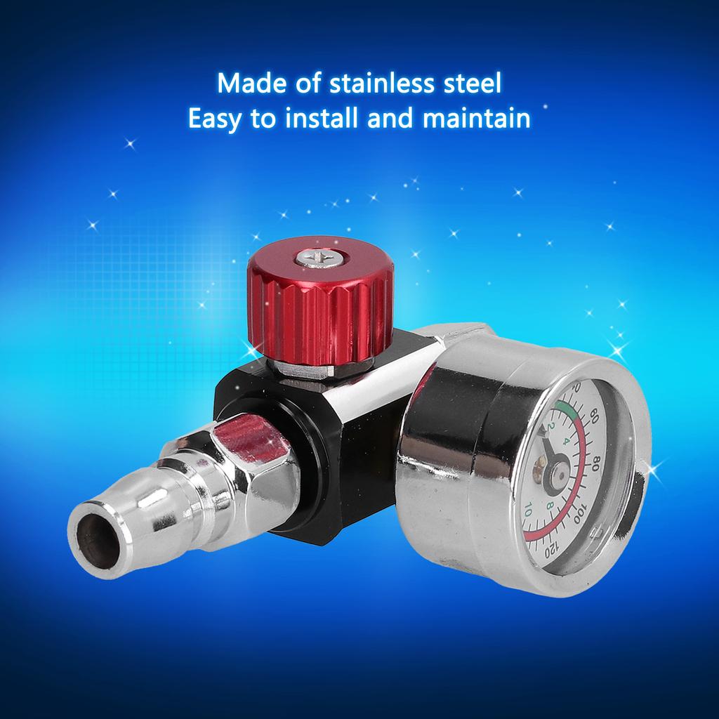Paint Gun Air Adjusting Regulator G1/4in Thread Spray Paint Gun Air Pressure Regulator Pressure Regulating Adjusting Valve Gauge