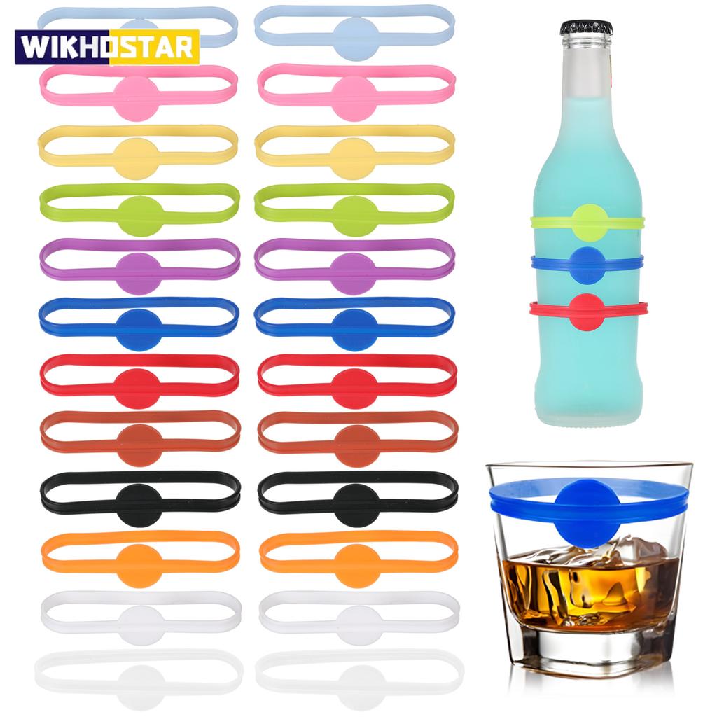 6/12/24 ks etiket na víno Sklenice Sada značkovačů na pití Silikonová značka potravinářské značky Silikonové značky na sklenice pro barové párty