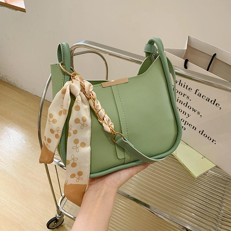 Autumn New Fashionable Solid Color Shoulder Small Bag Women's Fresh Large Capacity Simple Messenger Tote Bag