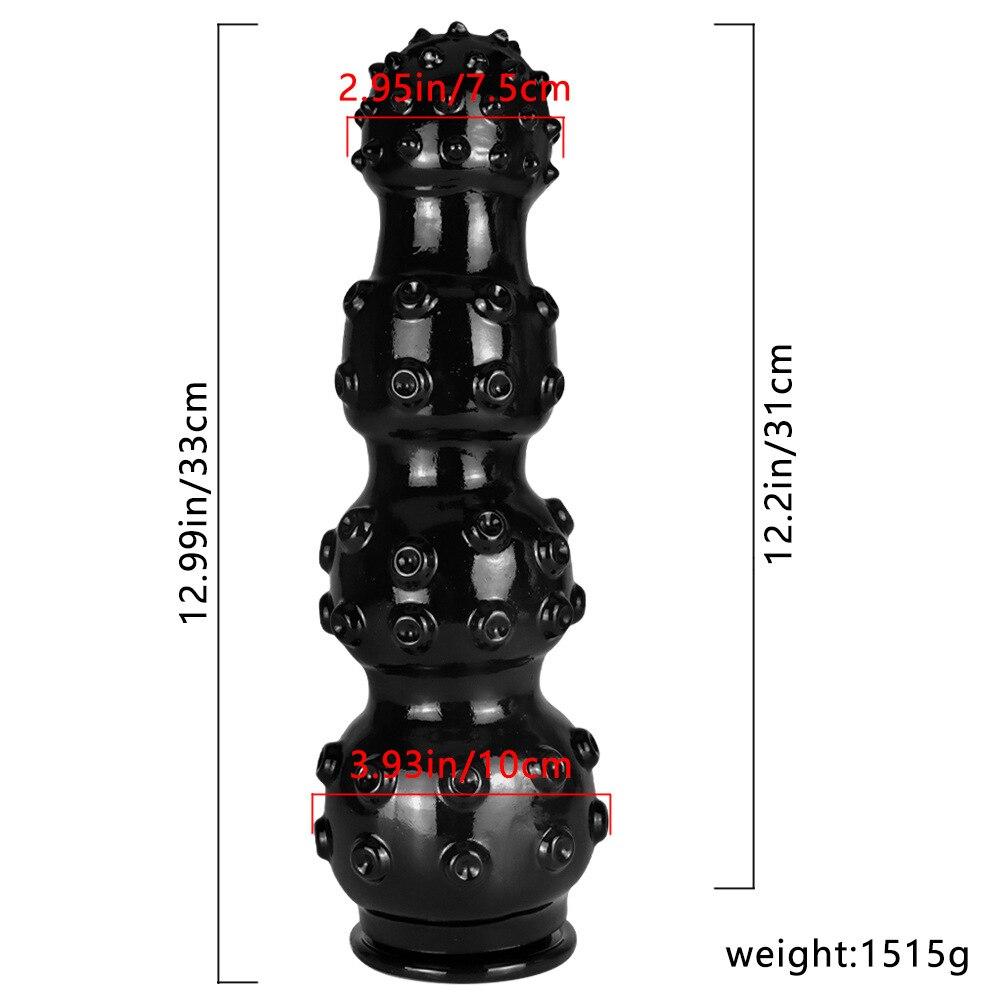 33cm Pull Beads Big Butt Plug Sexuální hračky Anální Dilátory Dilda Black Penis PVC Realistické Dick Fisting Slave Femdom Pegging
