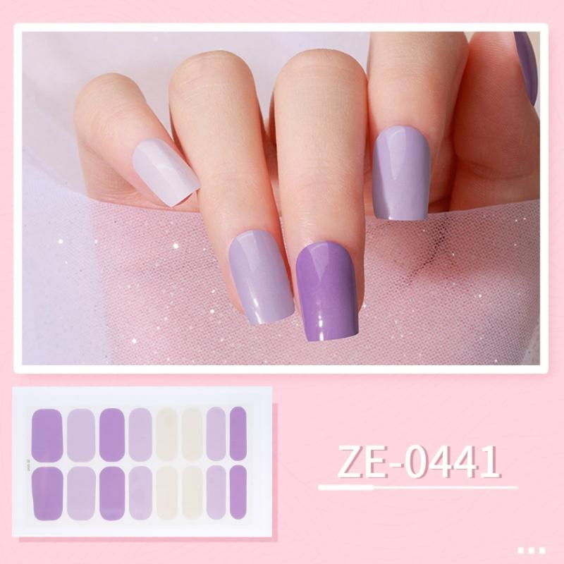 16 Strips Nail Polish Sticker Nail Stickers Set for UV Lamp Designer 3D Nails Polish Wraps Fashion Nail Art Sticker