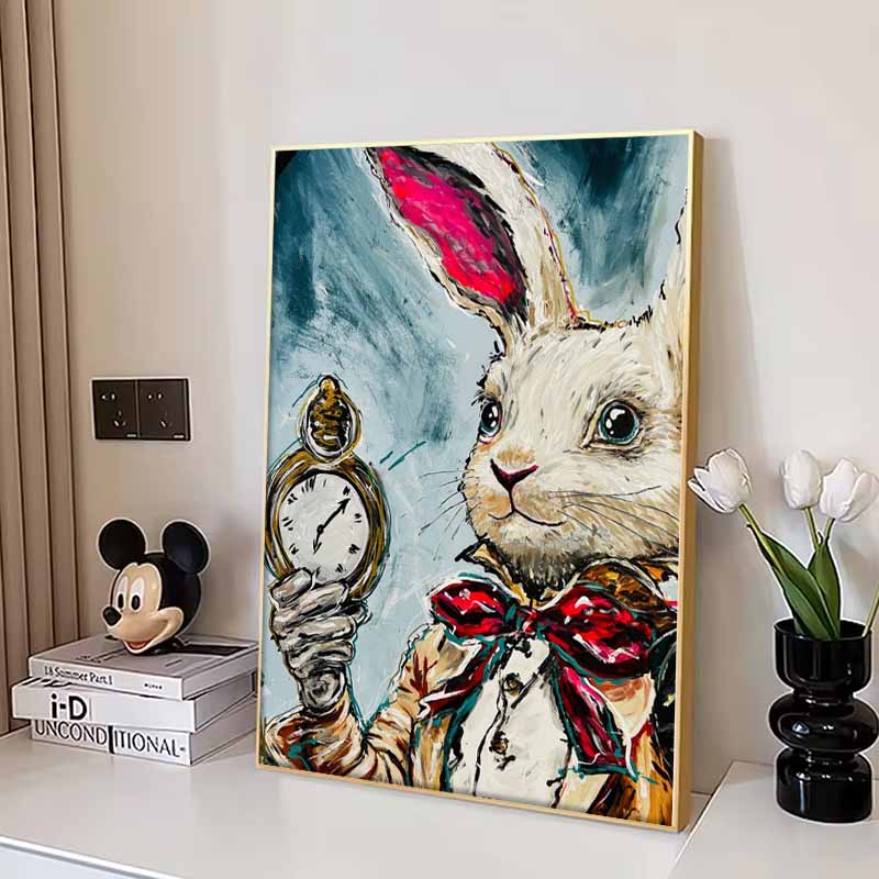 Disney 5D DIY Diamond Painting Alice in Wonderland White Rabbit Oil Painting Embroidery Mosaic Cross Stitch Home Decoration Gift Crafts