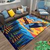 "Colorful Eagle Flying Over Forest and Sunset Art Style Carpet" Suitable for Use As an Anti-slip for Living Room Bedroom Sofas