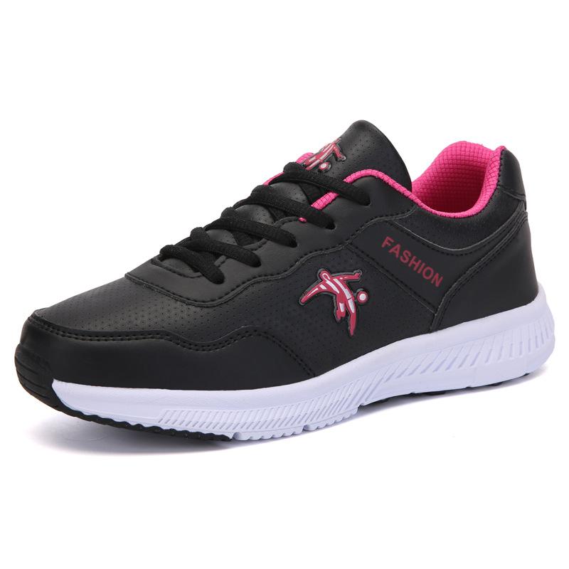 Brand sports and leisure women's shoes Lightweight non-slip soft-soled running shoes Wear leather waterproof shoes in rainy days in spring and autumn