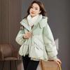 Winter women's small short thickened loose cotton-padded clothes, high-end thermal hooded jacket