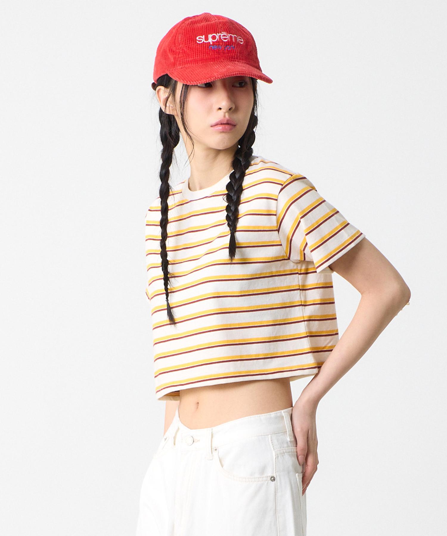 Unknown Planet Striped Crop Top Yellow Yellow/Free
