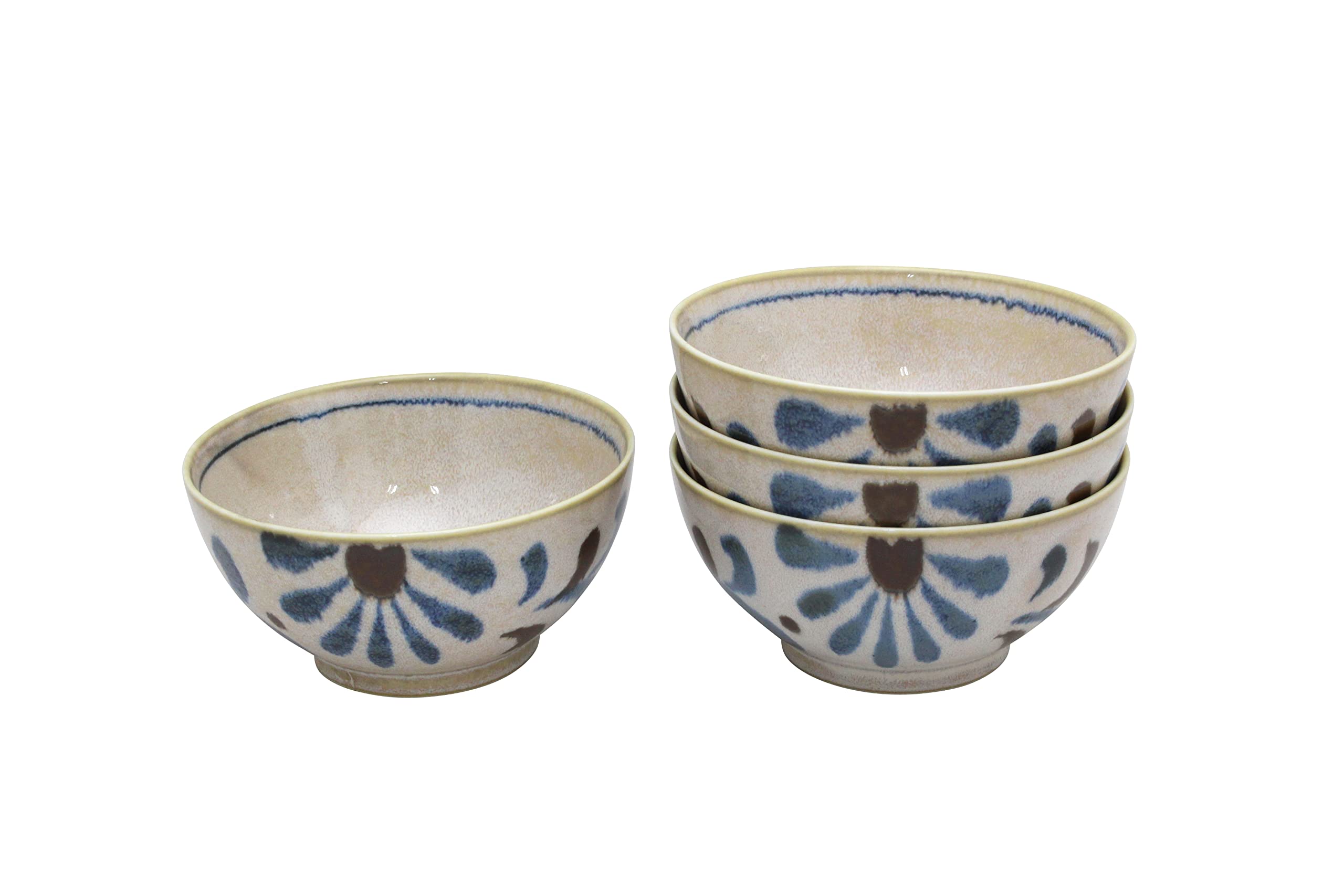 

New Castle Enterprise tableware selected by an Okinawan versatile soup set of 4 [Commercial Set] Yachimun-patterned tropical-style grandmother, bowls,