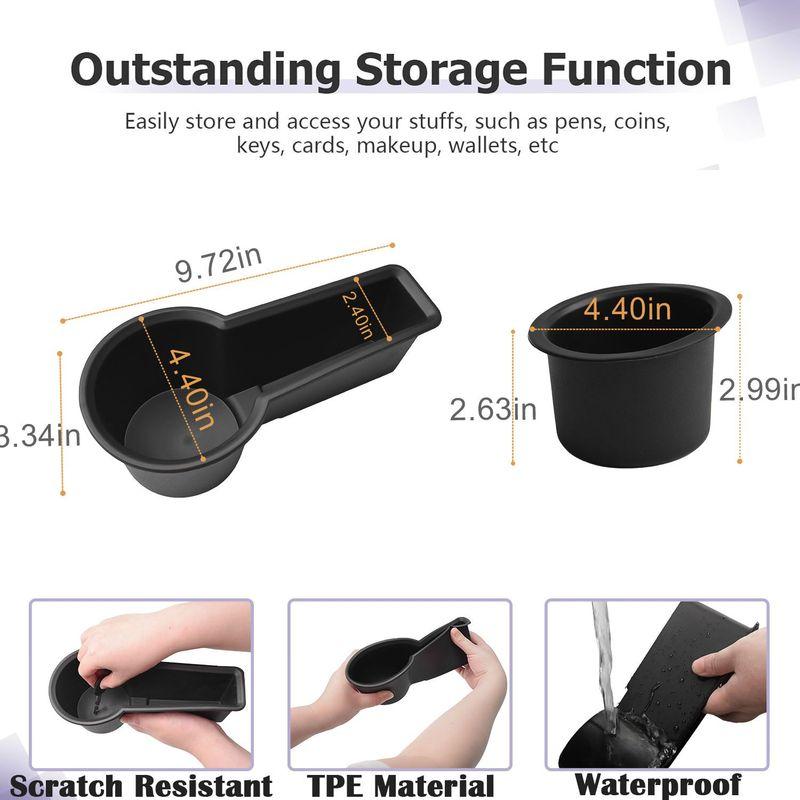 Gear Shift Cup Holder for 2014-2024 Toyota 4Runner Center Console Cupholder Coaster Liner Interior Water Storage Car Accessories
