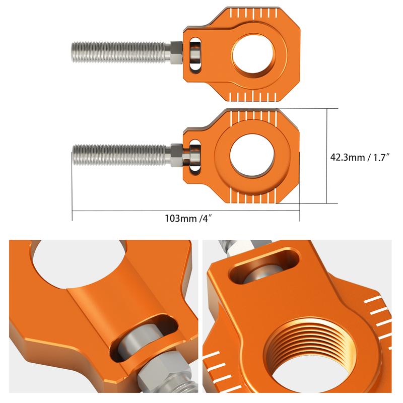 NICECNC For KTM SX 125 SX-F 450 XC XC-F 2013-2022 25mm Rear Axle Blocks Chain Adjuster For Husqvarna TC 125 250 FC 250 350 450