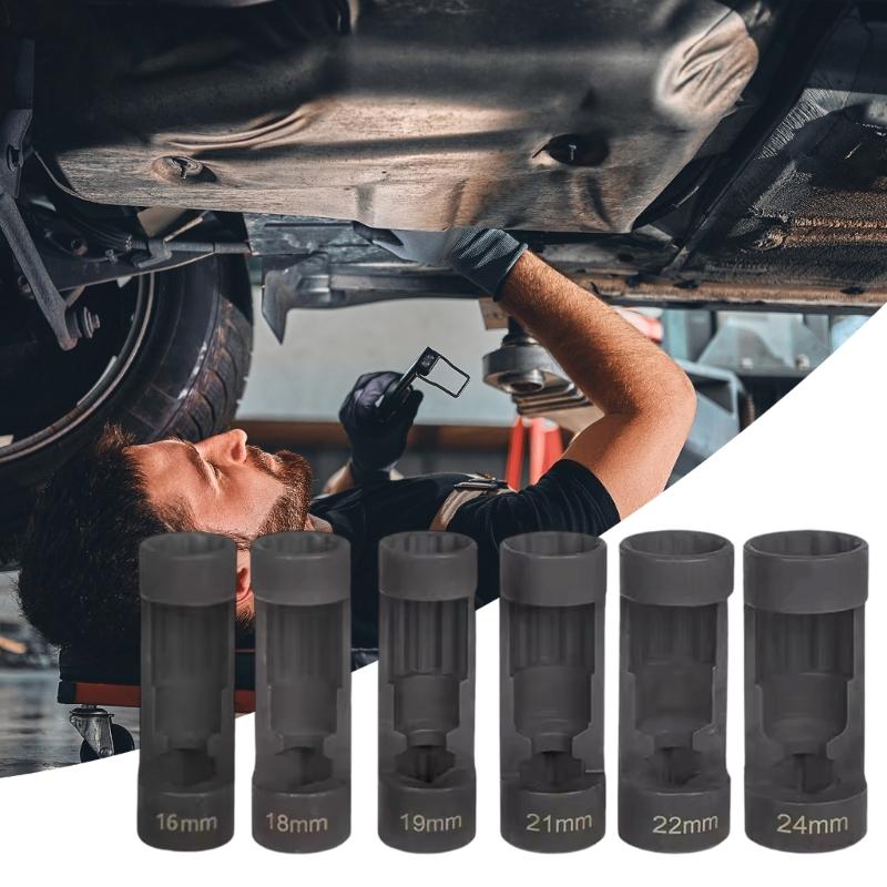 6-teiliges Stoßdämpfer-Nuss-Entfernungs-Steckschlüssel-Set Mit 12-Punkt-Design Für Reparatur Und Wartung Von Fahrzeugaufhängungen