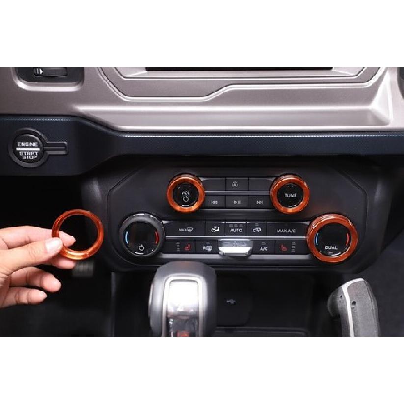 Klimaanlagenschalter-Knopf Zierblende Dekorring Für Ford Bronco -2025 Orange