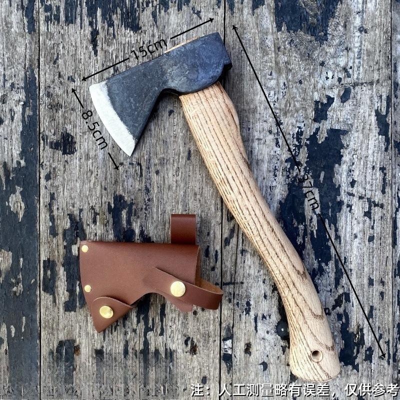 Outdoor Qinggang Wooden Handle Manganese Steel Hand Axe Woodworking Chopping Axe Camping Self-defense Tactical EDC Axe