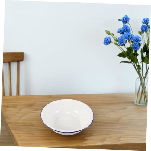 ULTECHNOVO Emajlefotbad, Vintage Emajlebasseng, Emajleskål, Emajlevaskebasseng, Emajlevaskestativ, Hvit